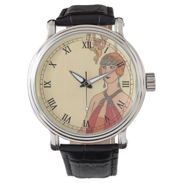 Vintage Music, Art Deco Pianist Musician Singer Watch (Front)