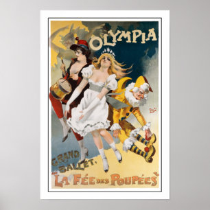 Vintage Music Ballet Dance Print Drummer Theater