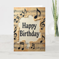 Vintage Music Birthday Card