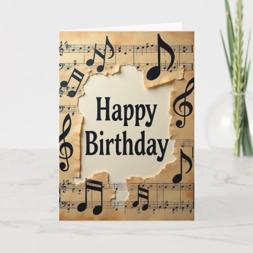 Vintage Music Birthday Card