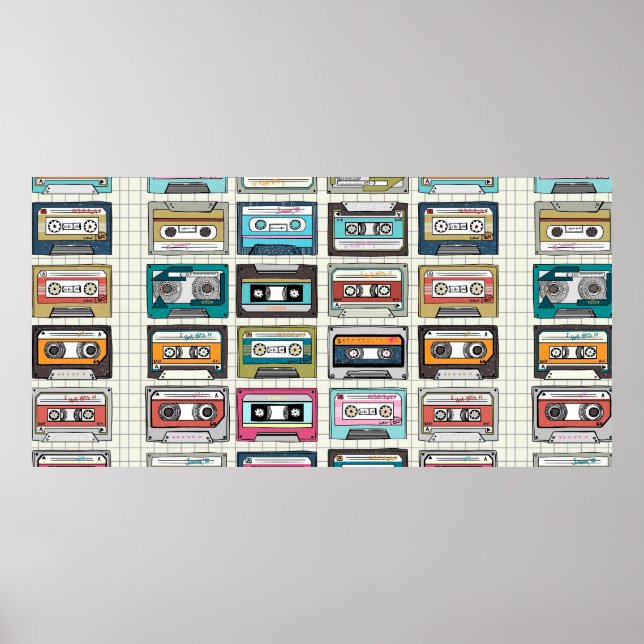 Vintage music cassette design poster (Front)