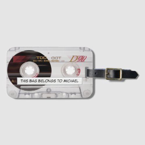 Vintage Music Cassette Mix_Tape Retro Old School Luggage Tag