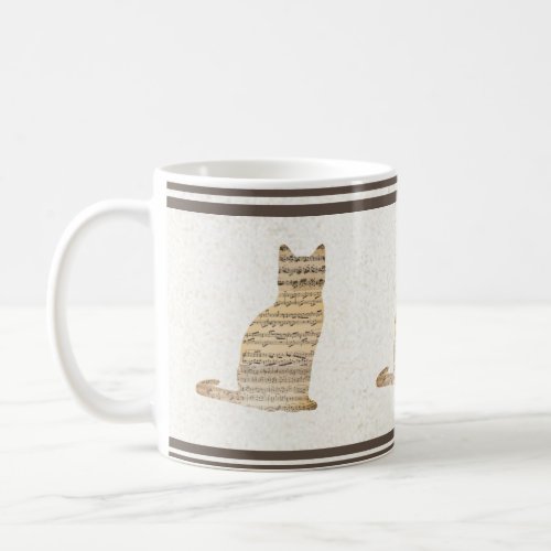 Vintage Music Cat Mug