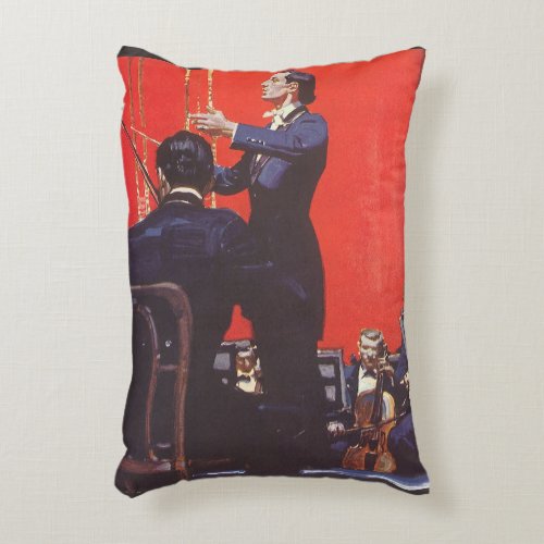 Vintage Music Conducting an Orchestra Accent Pillow