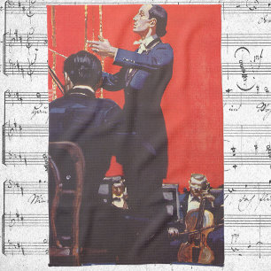 Vintage Music, Conducting an Orchestra Kitchen Towel