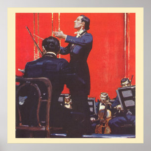 Vintage Music, Conducting an Orchestra Poster