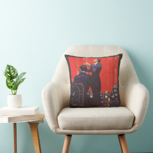 Vintage Music, Conducting an Orchestra Throw Pillow
