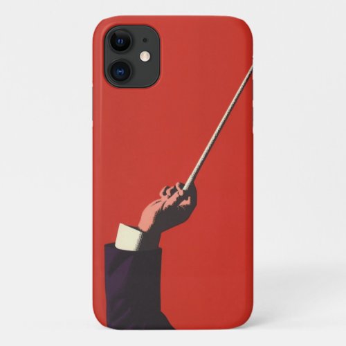 Vintage Music Conductors Hand Holding a Baton iPhone 11 Case