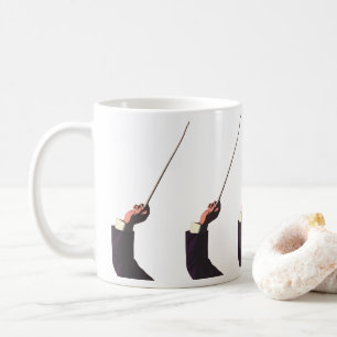 Vintage Music, Conductor's Hand Holding a Baton Coffee Mug