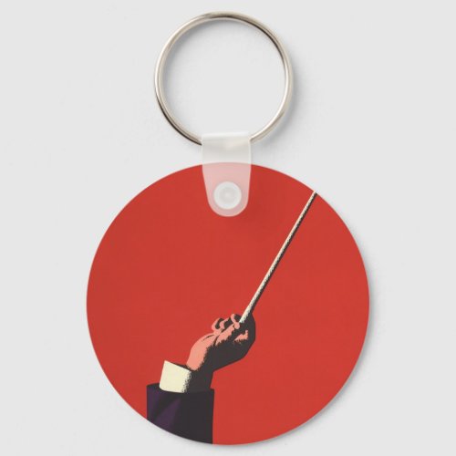 Vintage Music Conductors Hand Holding a Baton Keychain