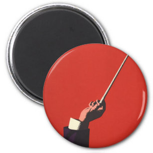 Vintage Music, Conductor's Hand Holding a Baton Magnet