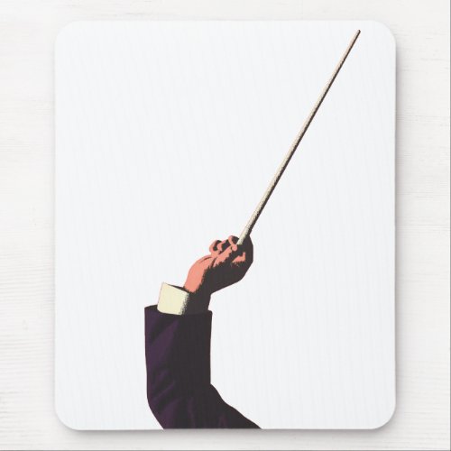 Vintage Music Conductors Hand Holding a Baton Mouse Pad