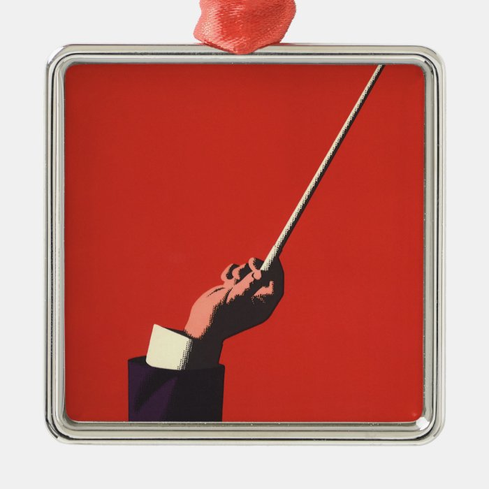 Vintage Music, Conductor's Hand Holding a Baton Christmas Ornaments