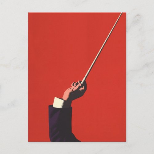 Vintage Music Conductors Hand Holding a Baton Postcard