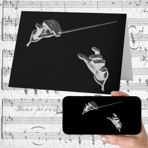 Vintage Music Conductors Hands with a Baton Card