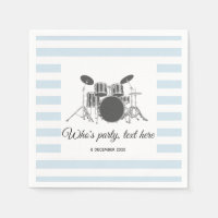 vintage, music, drum set, Cocktail Paper Napkins