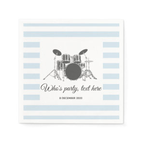 vintage,  music, drum set, Cocktail Paper Napkins