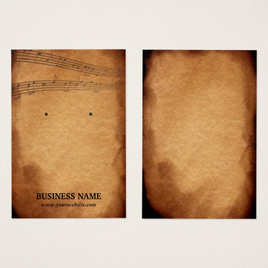 Vintage Music Earring Holder Jewelry Display (Front & Back)