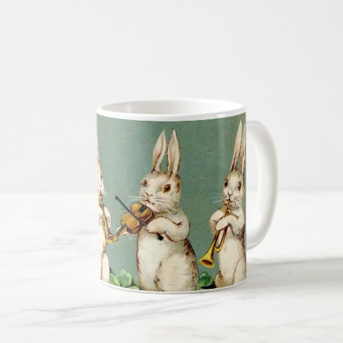 Vintage Music Easter Bunny Animal Coffee Mug