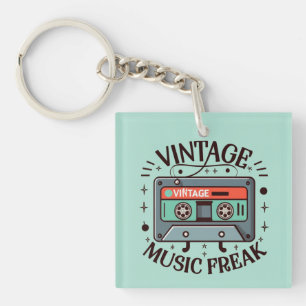 Vintage Music Freak Keychain