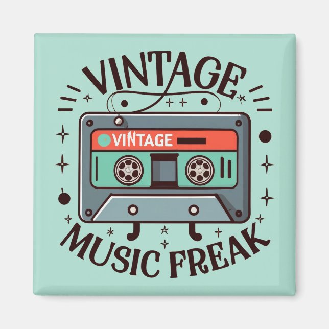 Vintage Music Freak Magnet (Front)