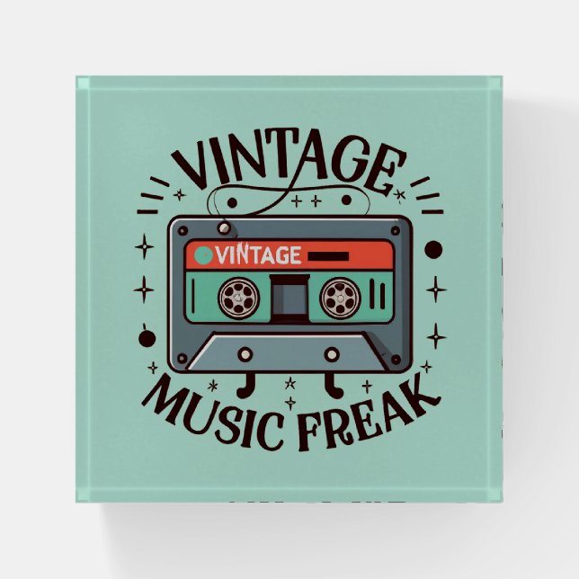 Vintage Music Freak Paperweight (Front)