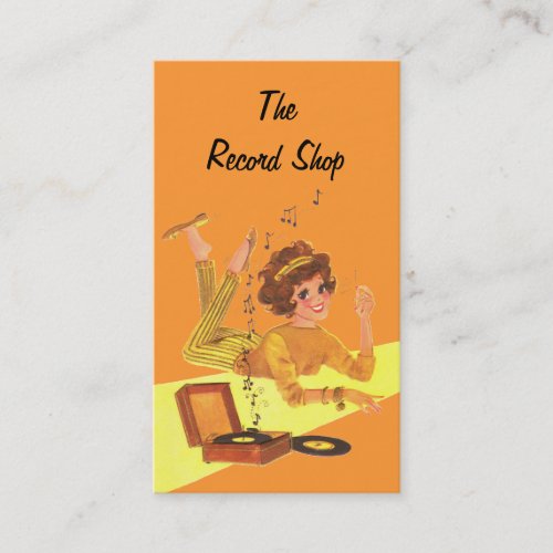 Vintage Music Girl Business Card Template