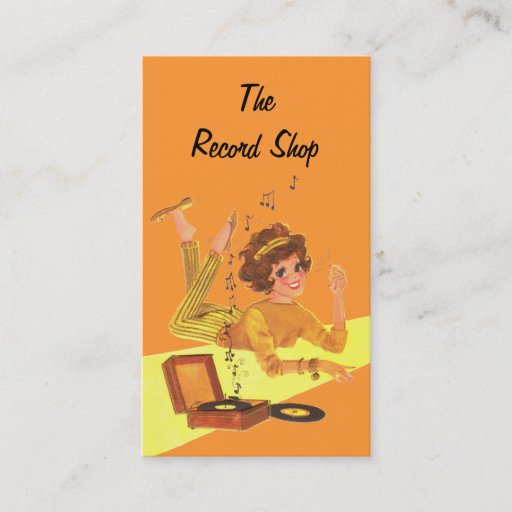 Customizable Vintage Music Girl Business Card Template