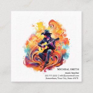Vintage Music Guitar Elegant Musical Business Card