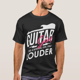 Vintage Music Guitar Girl Louder String Instrument T-Shirt