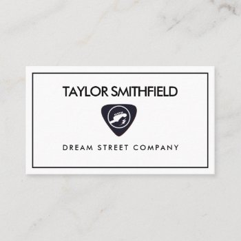 Vintage Music Guitar Pick Business Card by TwoTravelledTeens at Zazzle