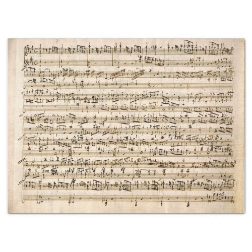 Vintage Music Handwritten Score Notes Decoupage  T Tissue Paper