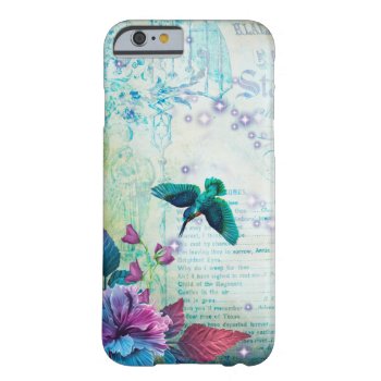 Vintage Music Hummingbird Lavender Teal Mauve Blue Barely There Iphone 6 Case by SterlingMoon at Zazzle