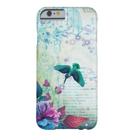 Vintage Music Hummingbird Lavender Teal Mauve Blue Barely There Iphone