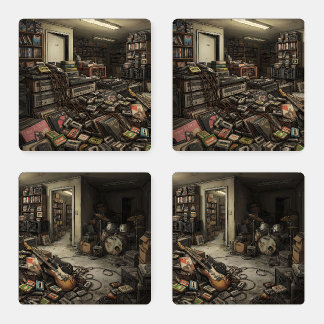 Vintage Music Inspired Liminal Backrooms   Coaster Set