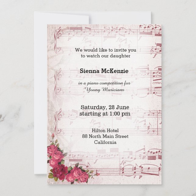 Vintage Music Invitation (Front)