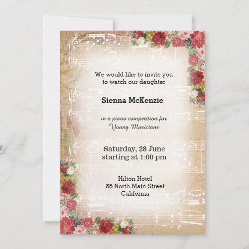 Vintage Music Invitation