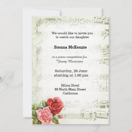 Vintage Music Invitation