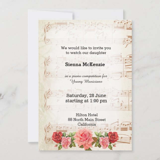 Vintage Music Invitation (Front)