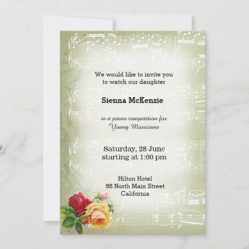 Vintage Music Invitation