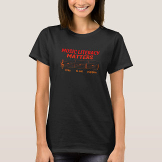 Vintage Music Literacy Matters I Like To Eat Pupp T-Shirt