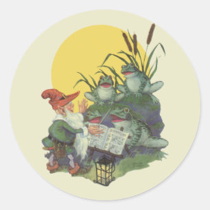 Vintage Music Magazine Cover Art, Etude Frog Choir Classic Round Sticker