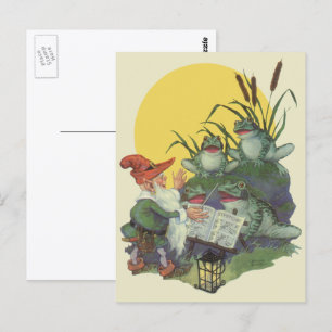 Vintage Music Magazine Cover Art, Etude Frog Choir Postcard