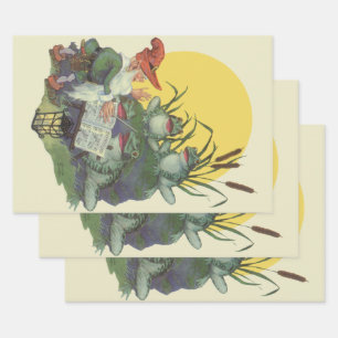 Vintage Music Magazine Cover Art, Etude Frog Choir Wrapping Paper Sheets