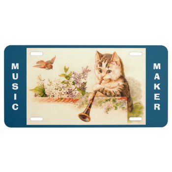 Vintage Music Maker License Plate by WingSong at Zazzle