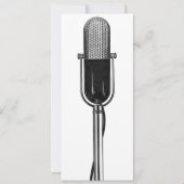 Vintage Music, Microphone Karaoke Birthday Party Invitation (Front)