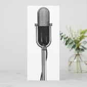 Vintage Music, Microphone Karaoke Birthday Party Invitation (Standing Front)