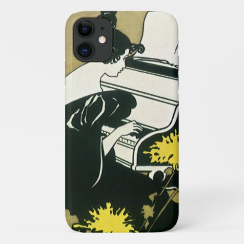 Vintage Music Miss Traumerei Playing Piano Reed iPhone 11 Case