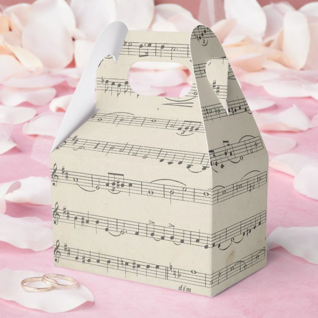 Vintage Music Note  Favor Boxes (Wedding)