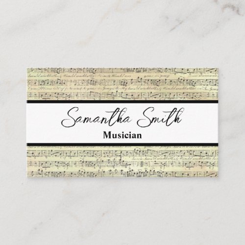 vintage Music note Musician Music Teacher Business Card